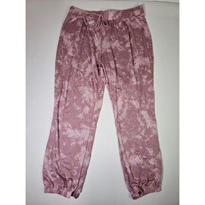 Lexington Ave Lounge Pants, Size 2X Joggers Exercise Pink Elastic Waist